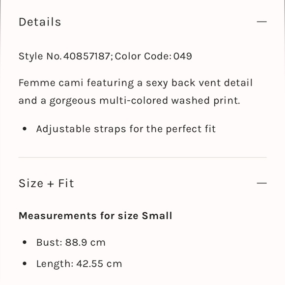 ✨ Free People Jackson Washed Cami , Size: S ✨ - Picture 6 of 17